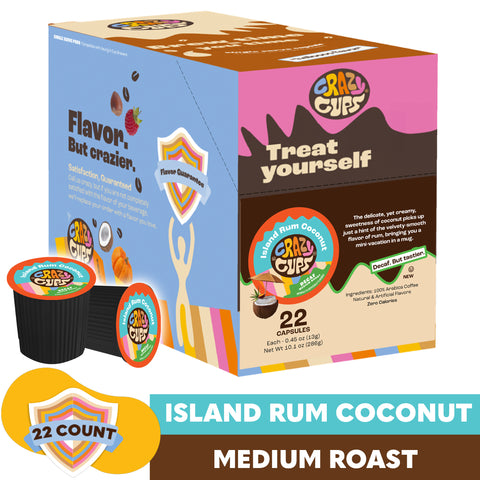 Decaf Island Rum Coconut Flavored Coffee Pods