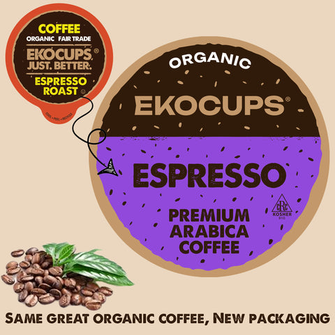 Espresso Roast Organic Fair Trade Coffee Pods