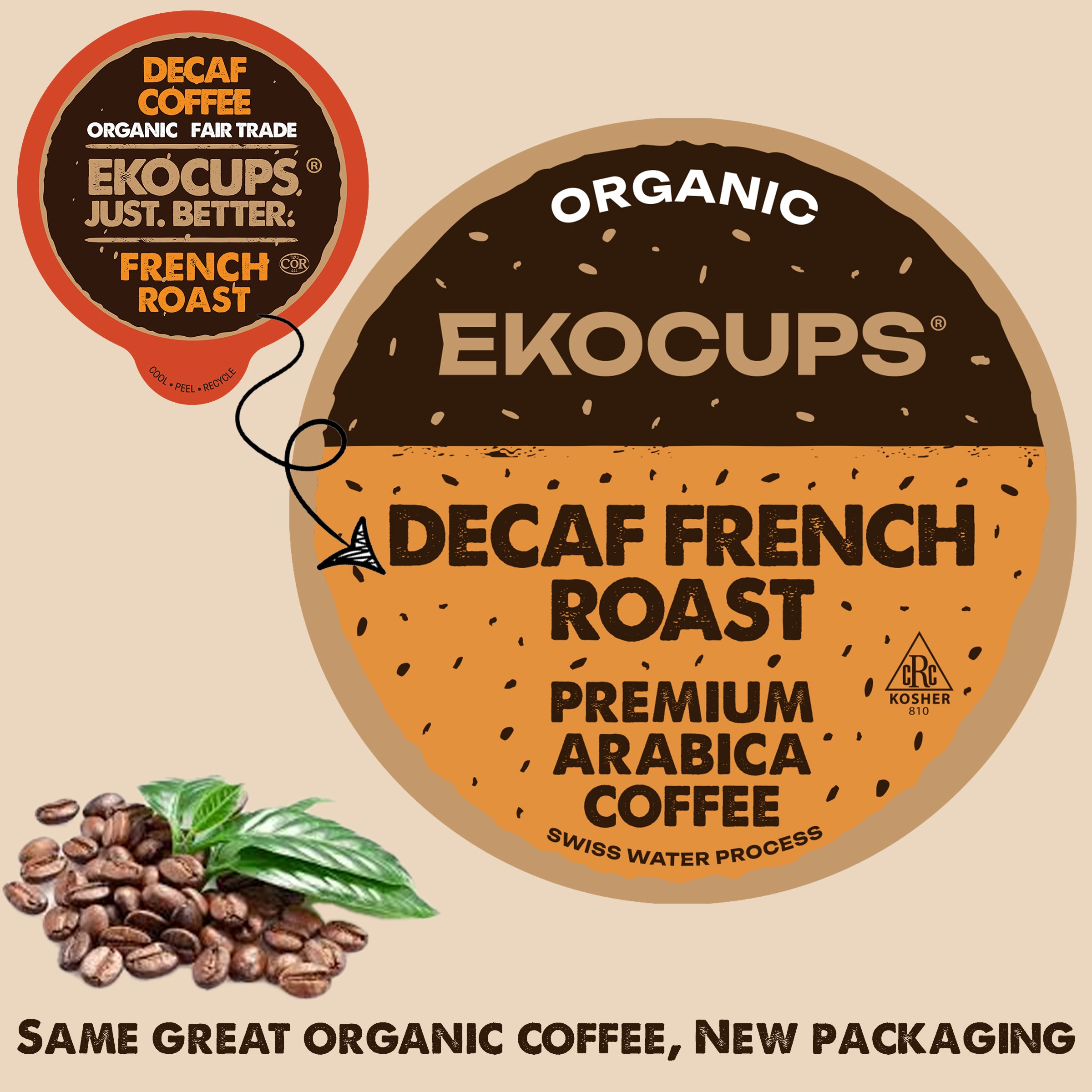 Decaf French Roast Organic Flavored Coffee - Crazy Cups