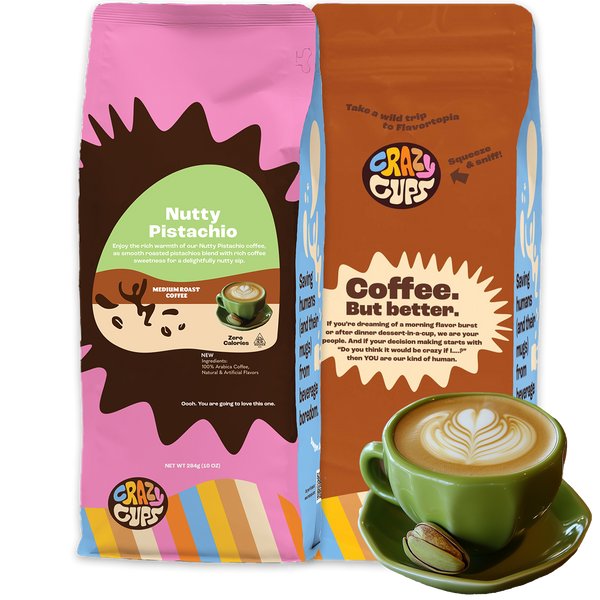 Nutty Pistachio Flavored Ground Coffee – Crazy Cups