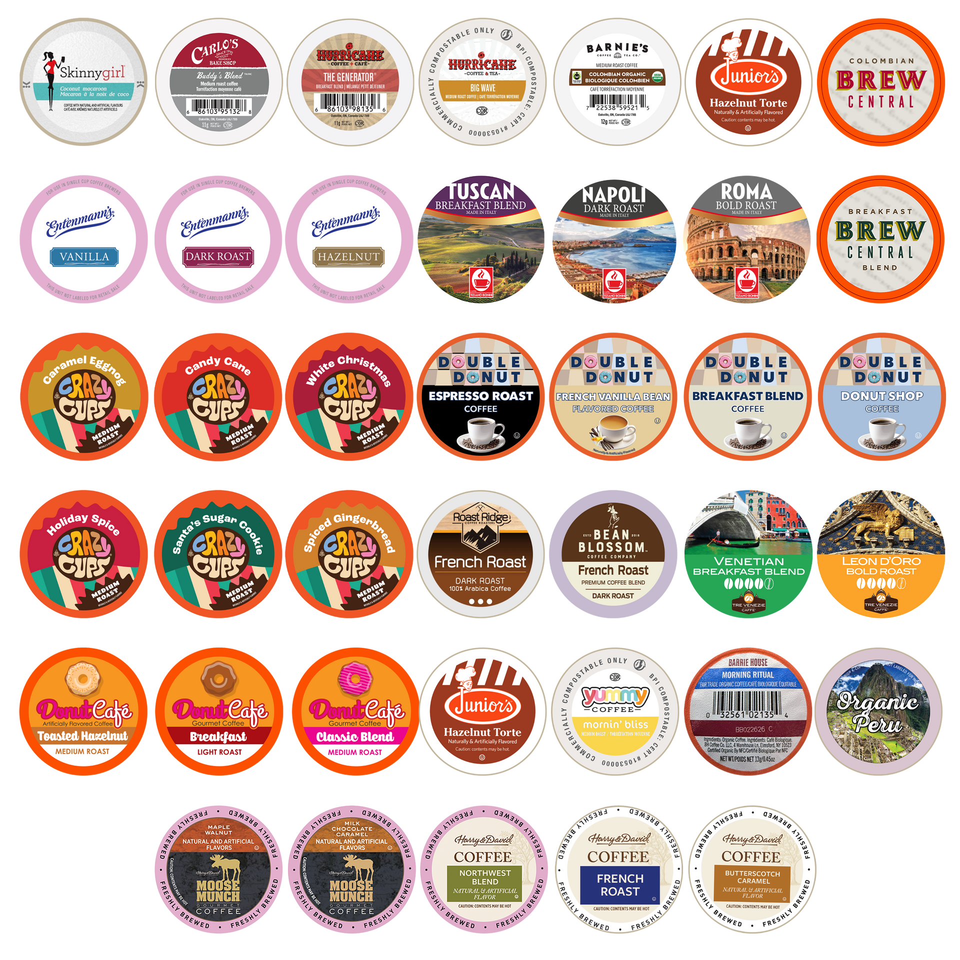 Coffee Single-Serve Cups Variety Pack Sampler - 40 Count