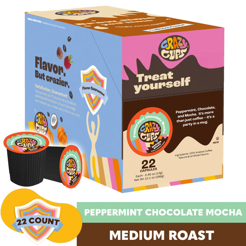 Peppermint Chocolate Mocha Flavored Coffee Pods