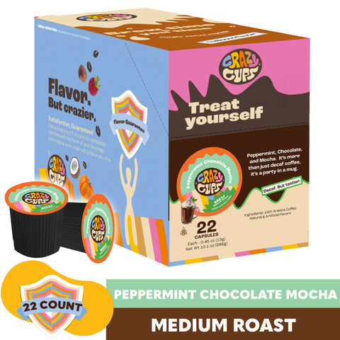 Decaf Peppermint Chocolate Mocha Flavored Coffee Pods