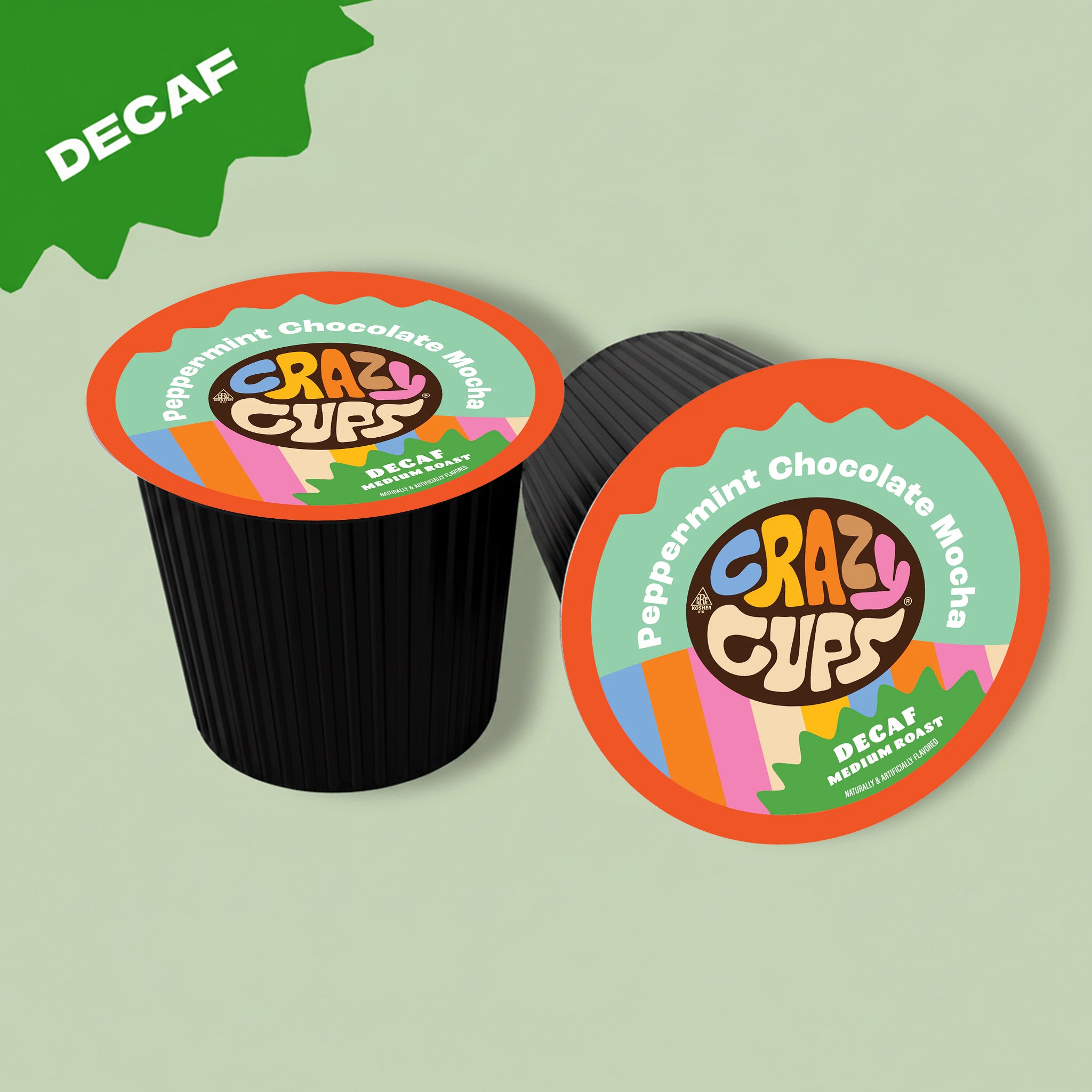 Decaf Peppermint Chocolate Mocha Coffee Pods | Crazy Cups