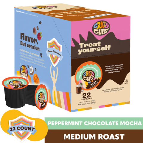 Peppermint Chocolate Mocha Flavored Coffee Pods
