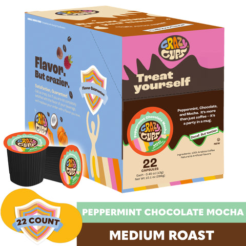 Decaf Peppermint Chocolate Mocha Flavored Coffee Pods