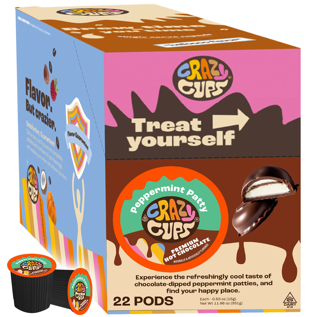 Peppermint Patty Hot Chocolate Coffee Pods for Keurig Crazy Cups