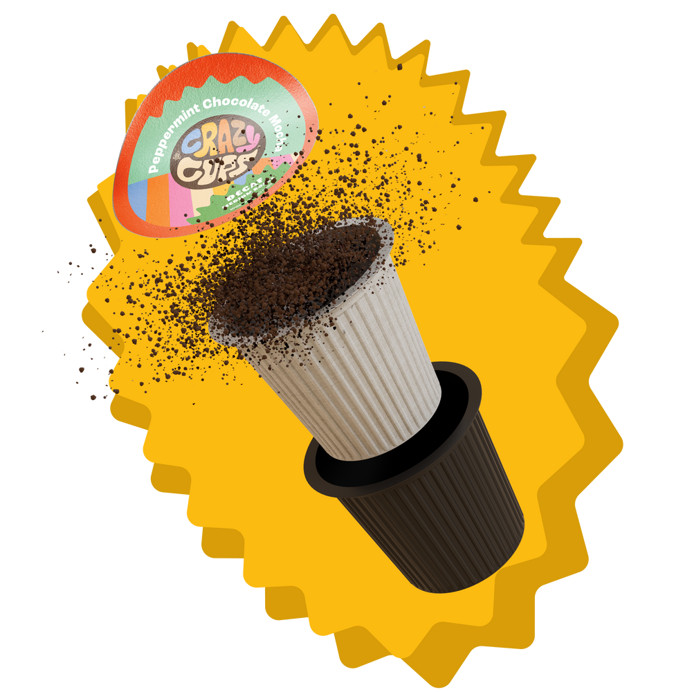 Decaf Peppermint Chocolate Mocha Coffee Pods | Crazy Cups Decaf Peppermint Chocolate Mocha Coffee Pods | Crazy Cups