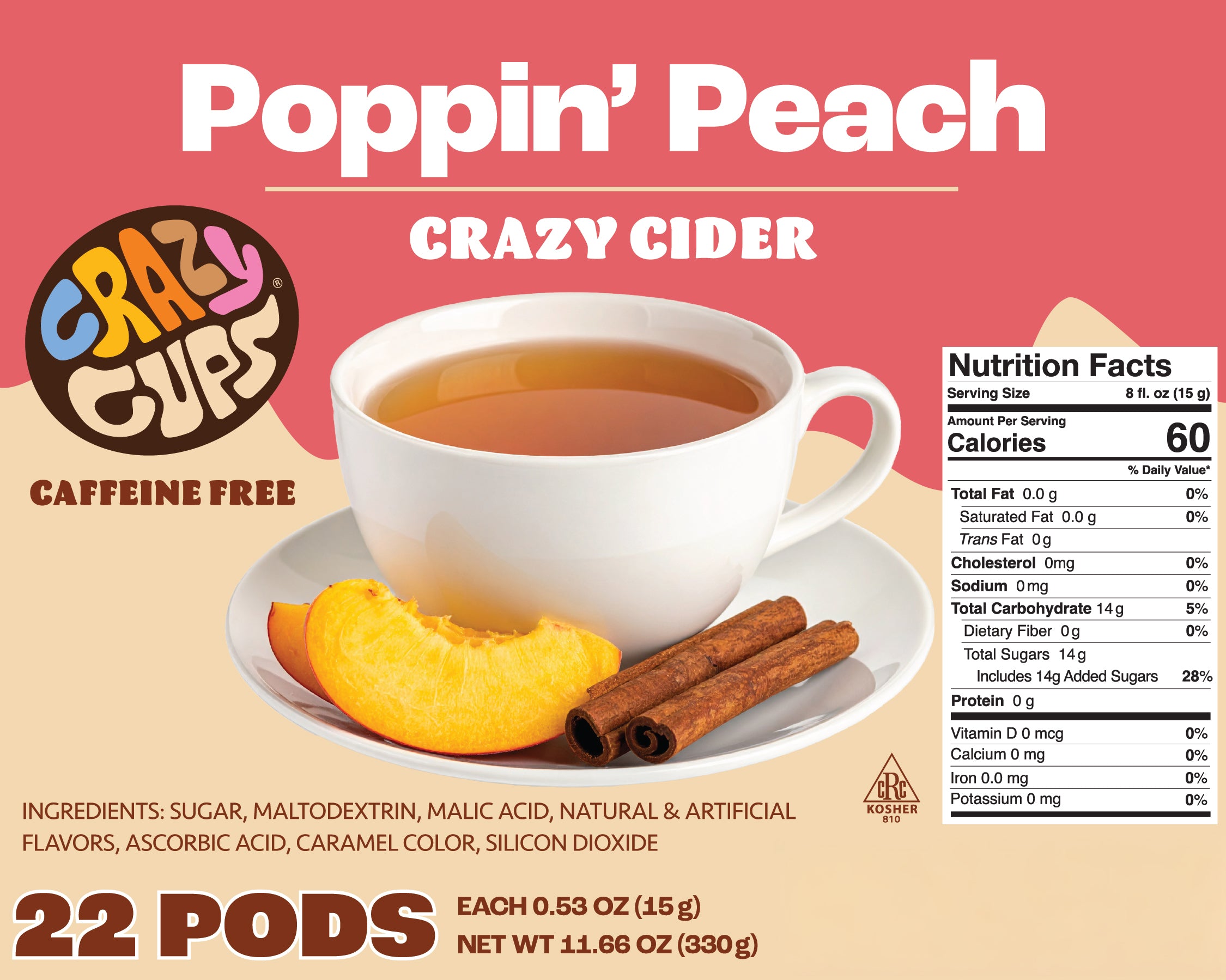 Poppin Peach Cider Pods – Crazy Cups