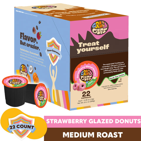 Decaf Strawberry Glazed Donut Flavored Coffee Pods