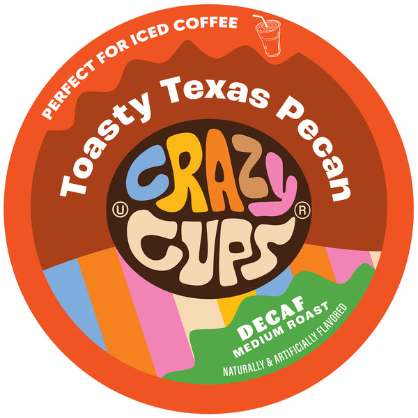 Toasty Texas Pecan Decaf Flavored Coffee Pods | Crazy Cups
