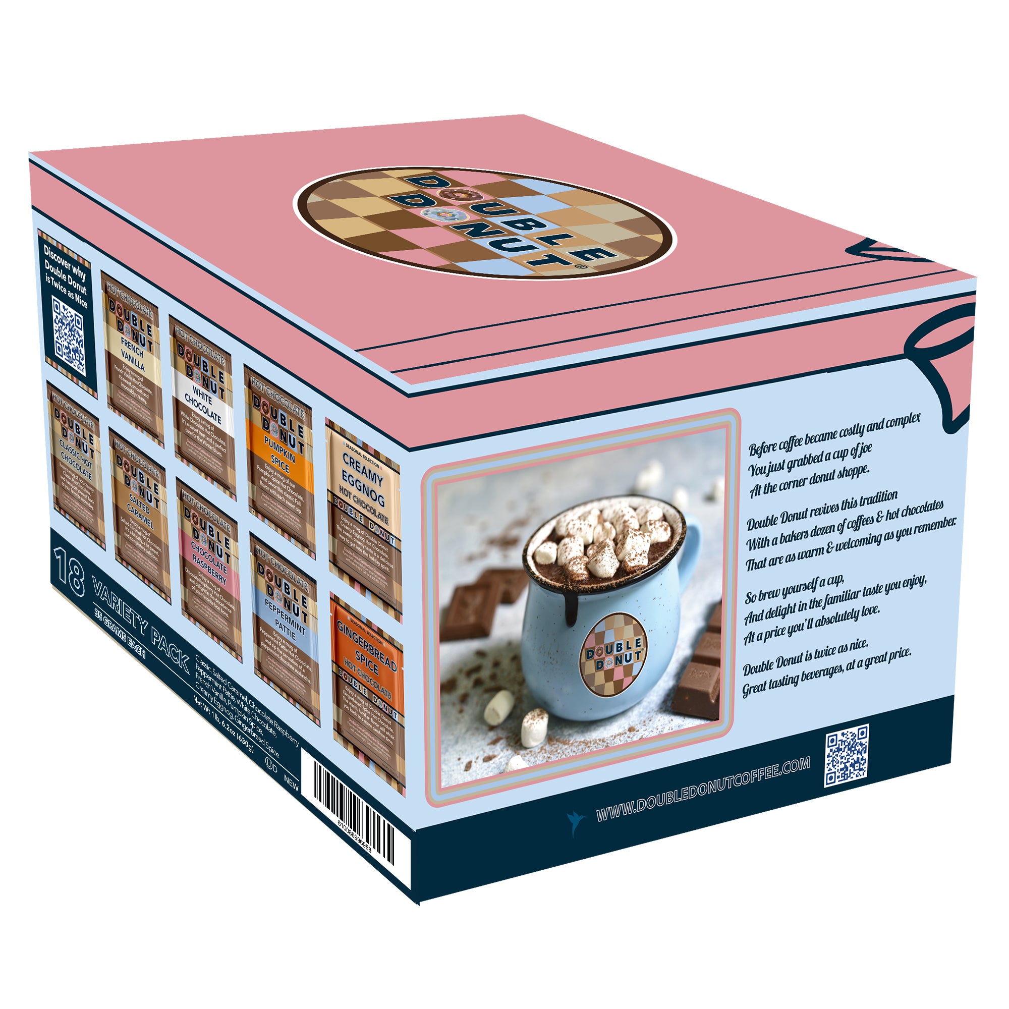 Double Donut Ultimate Flavored Hot Chocolate Variety Pack – Crazy Cups