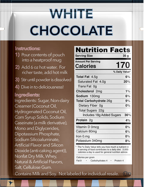 White Chocolate Hot Chocolate Mix Packets