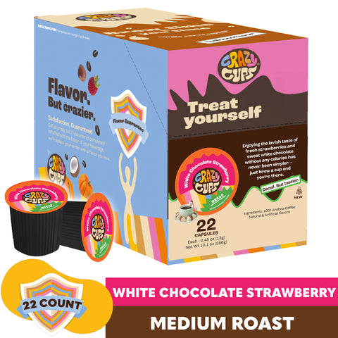 Decaf White Chocolate Strawberry Flavored Coffee Pods