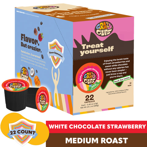 Decaf White Chocolate Strawberry Flavored Coffee Pods