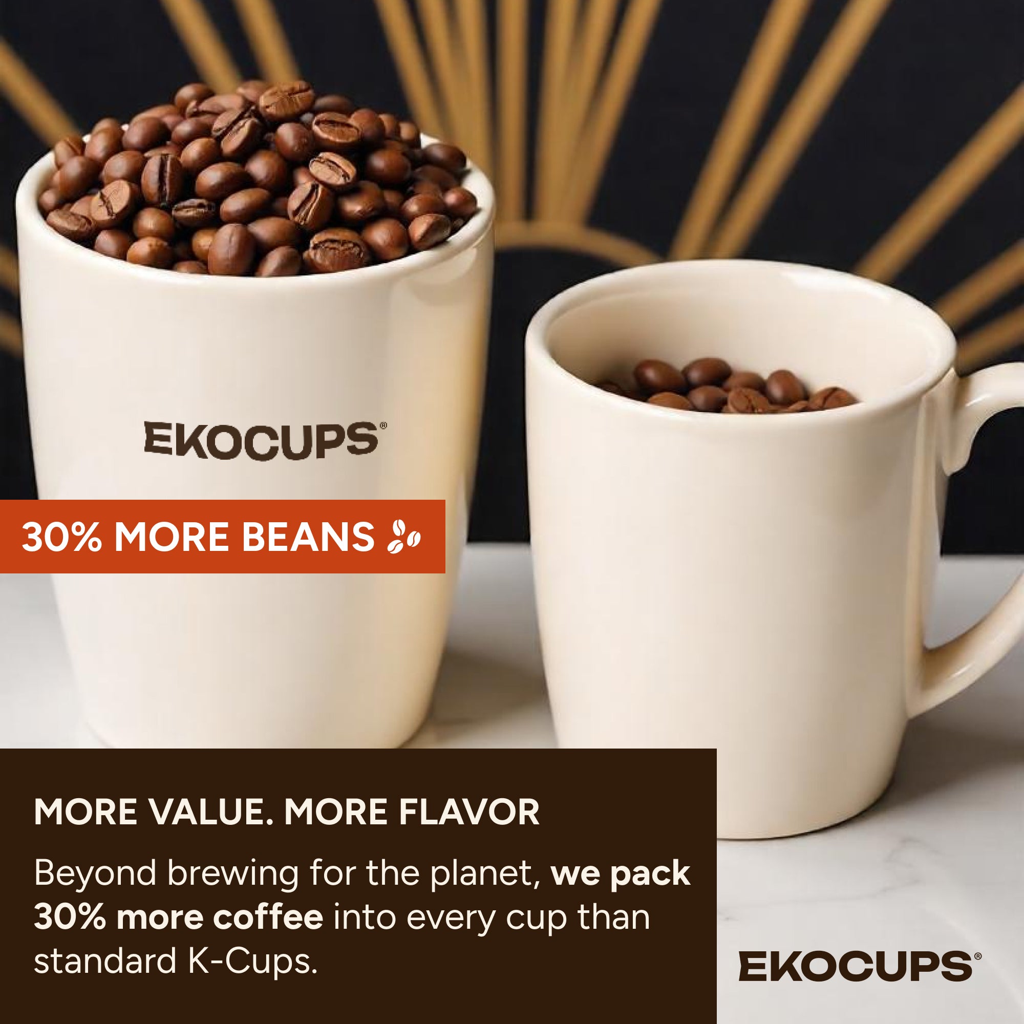 Ekocups Espresso Roast Organic Coffee Coffee Pods for Keurig K